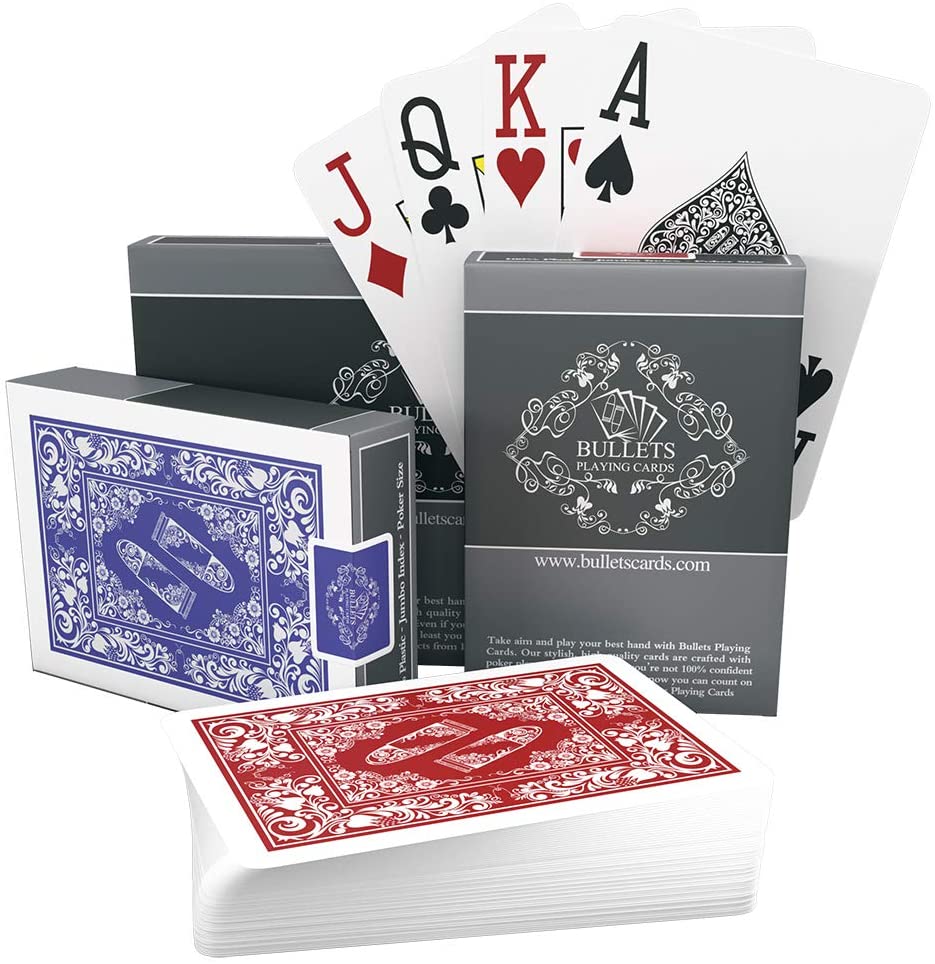 Grandi Regali per Pinochle Impermeabile Puntelli Magici Carte da Poker 2 Mazzi di Carte con Custodia in Plastica LotFancy Carte da Gioco 24K Certificato di Autenticità Carte da Gioco Canasta